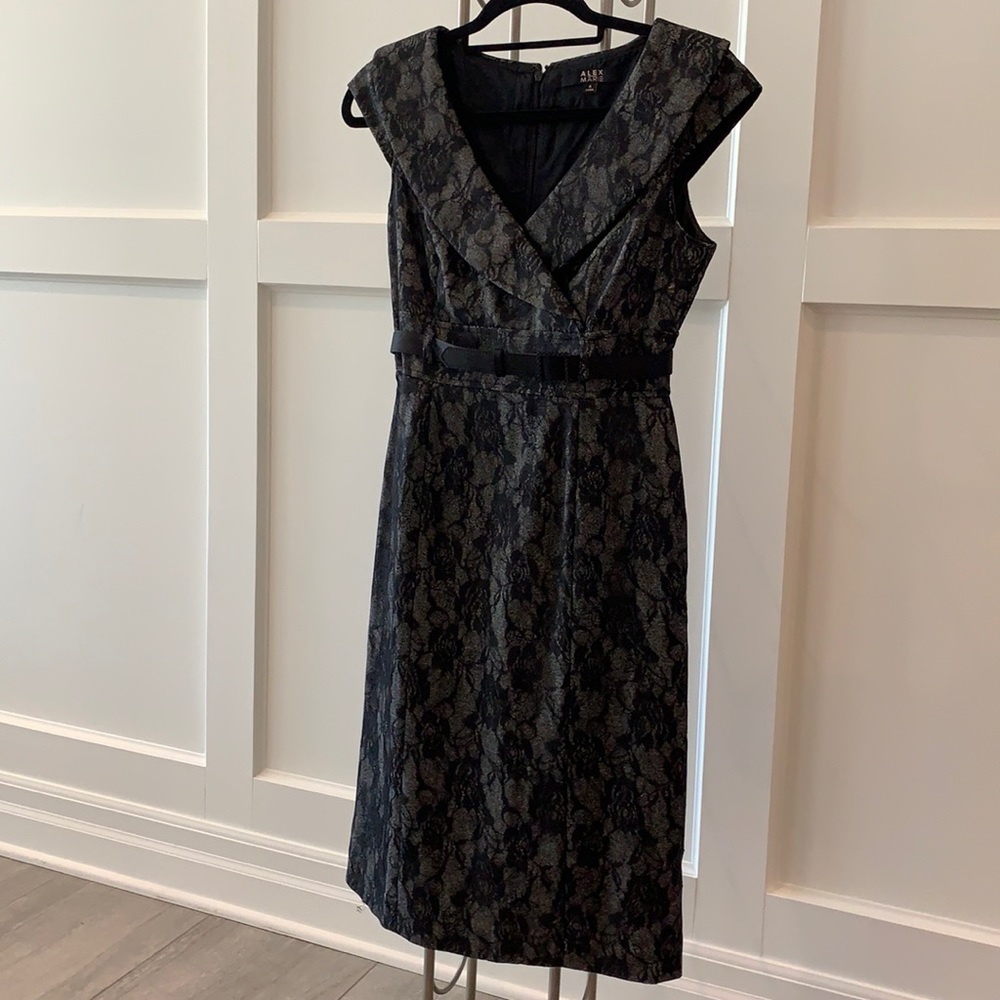 Beautiful Black Dress with floral lace overlay